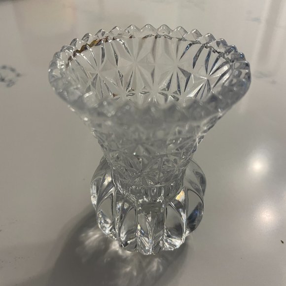 Vintage Princess House Cut Glass Crystal Small Vase 3" Tall - Picture 2 of 4